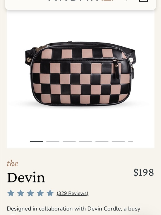 Andar Handbags - The Devin Checkered Crossbody Bag in Black & Blush